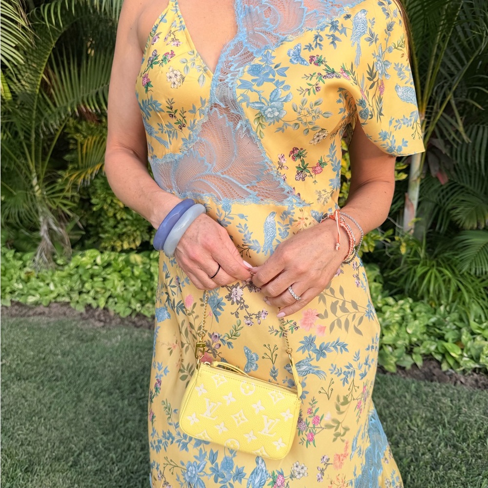Anthropologie Yellow and blue dress. So beautiful and unique. Only wore once